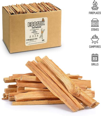 Eco-Stix Fatwood Fire Starter Kindling Firewood Sticks Bulk Packaged Firestarters 100% All Natural Resin Ocote Pine 10 Lbs in Saudi Arabia