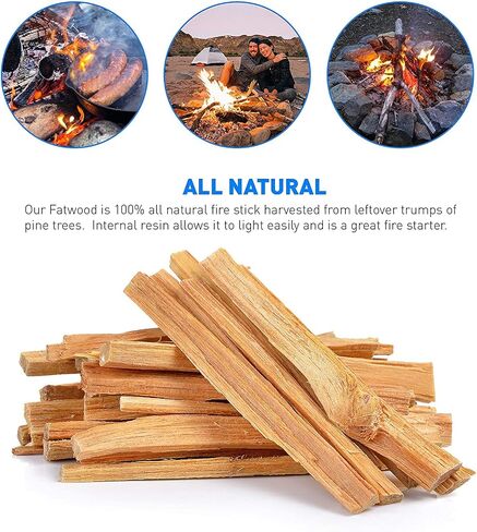 EasyGoProducts Eco-Stix Fatwood Fire Starter Kindling الحطب العصي 100٪ مشعل نار عضوي لمواقد الخشب والمواقد ونيران المخيمات والنيران - 05 جنيه in Kuwait