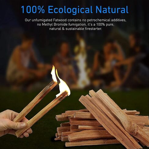 EasyGoProducts Eco-Stix Fatwood Fire Starter Kindling الحطب العصي 100٪ مشعل نار عضوي لمواقد الخشب والمواقد ونيران المخيمات والنيران - 05 جنيه in Kuwait