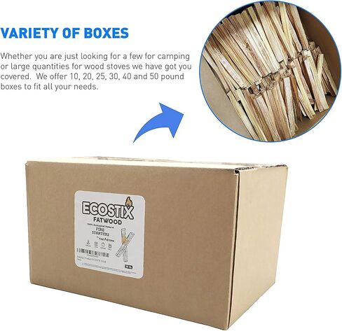 EasyGoProducts Eco-Stix Fatwood Fire Starter Kindling الحطب العصي 100٪ مشعل نار عضوي لمواقد الخشب والمواقد ونيران المخيمات والنيران - 05 جنيه in Kuwait