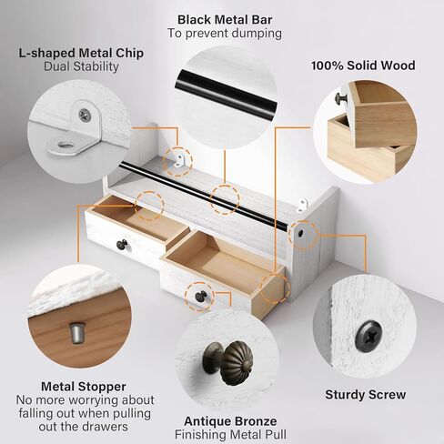 صوص زان رف حمام مع قضيب منشفة مجموعة من 2 رف عائم مع ادراج مثبتة على الحائط in Kuwait