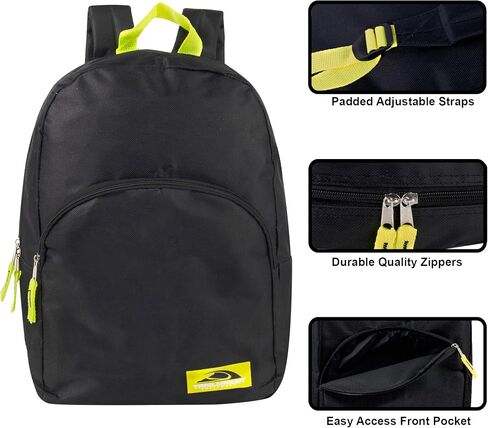 Color Block Backpacks for School Boys and Girls, 15 Inch Two Tone Backpack for Classroom, Work, Travel for Kids and Adults in Saudi Arabia