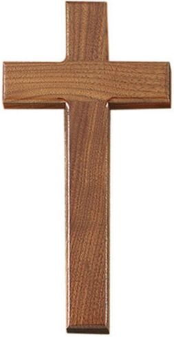 Walnut Wood Plain Wide Latin Wall Cross for Home or Church Sanctuary, 8 Inch in Saudi Arabia