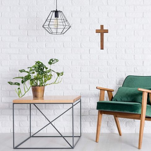 Walnut Wood Plain Wide Latin Wall Cross for Home or Church Sanctuary, 8 Inch in Saudi Arabia