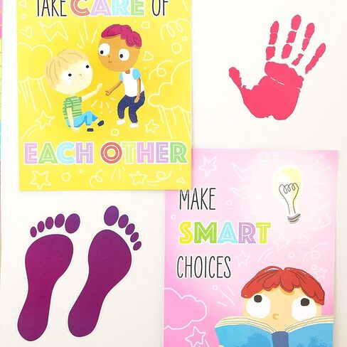 Kids Footprint Decal Stickers for Classroom Decor (32 Pairs) in Saudi Arabia