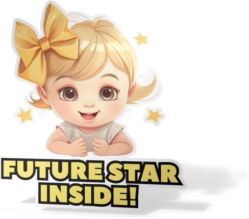 Baby On Board Sticker for Cars - Ideal Baby Car Accessories for Parents with Babies - Adorable for Baby Boy, Baby Girl - Cartoon Style Baby On Board Car Stickers by Insane Grape (Baby in Carseat 1) in Saudi Arabia