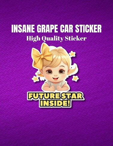 Baby On Board Sticker for Cars - Ideal Baby Car Accessories for Parents with Babies - Adorable for Baby Boy, Baby Girl - Cartoon Style Baby On Board Car Stickers by Insane Grape (Baby in Carseat 1) in Saudi Arabia