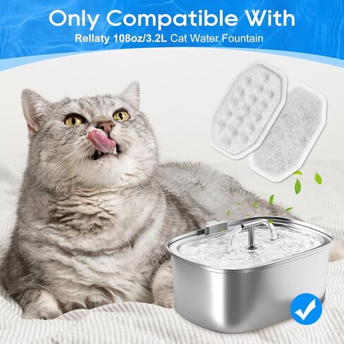Cunina Cat Water Fountain Filter, Pet Fountain Filter Replacement for Rellaty 3.2L/108oz Pet Water Fountain, 6 Cat Water Fountain Filters & 6 Sponge Filters in Kuwait