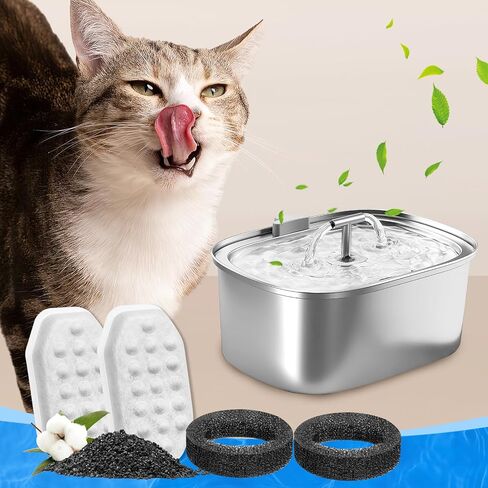 Cunina Cat Water Fountain Filter, Pet Fountain Filter Replacement for Rellaty 3.2L/108oz Pet Water Fountain, 6 Cat Water Fountain Filters & 6 Sponge Filters in Kuwait