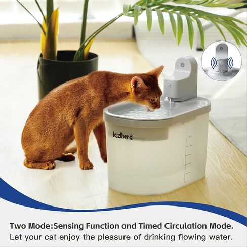 نافورة مياه للقطط من LCZLBRRD - 84 أونصة/2.5 لتر، نافورة مياه أوتوماتيكية كبيرة للحيوانات الأليفة، موزع مياه أوتوماتيكي حثي للقطط بترقية ذكية، نافورة مياه لاسلكية وشحن للكلاب مع مرشحين in Kuwait