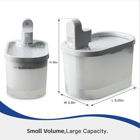 نافورة مياه للقطط من LCZLBRRD - 84 أونصة/2.5 لتر، نافورة مياه أوتوماتيكية كبيرة للحيوانات الأليفة، موزع مياه أوتوماتيكي حثي للقطط بترقية ذكية، نافورة مياه لاسلكية وشحن للكلاب مع مرشحين in Kuwait