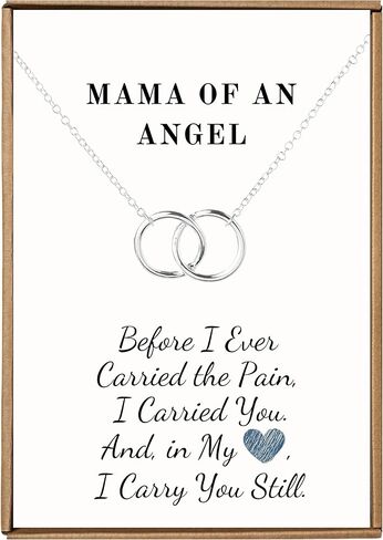 قلادة تذكارية لاجهاض الاجهاض، هدية تذكارية لفقدان الحمل للام، هدية تذكارية من الأم إلى الملاك، مجوهرات لذكرى الطفل، صغير، نحاس، بدون احجار كريمة in Kuwait