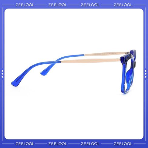 نظارات Zeelool الأنيقة ذات الحجم الكبير على شكل فراشة زرقاء اللون لحجب الضوء للنساء Isaebella FP0044 in Kuwait