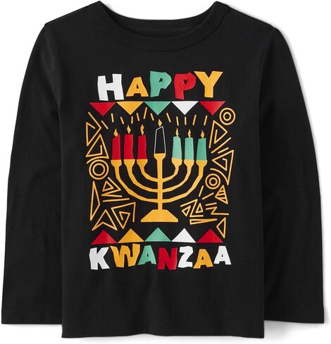 The Children's Place Baby and Toddler Long Sleeve Graphic T-Shirt, Kwanza Family, 3T in Saudi Arabia