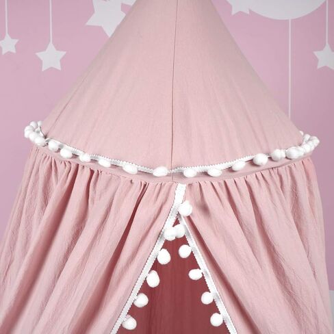 Uaugh Crib Canopy, Princess Bed Canopy for Kids Baby Bed, Round Dome Kids Castle Game Tent and Perfect House Decoration (Pink) in Kuwait
