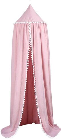 Uaugh Crib Canopy, Princess Bed Canopy for Kids Baby Bed, Round Dome Kids Castle Game Tent and Perfect House Decoration (Pink) in Kuwait