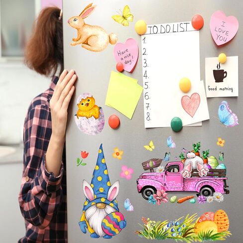 عيد الفصح جنوم نافذة يتمسك، عيد الفصح حزب الزينة الربيع التماثيل الأرنب الزهور نافذة يتمسك عيد الفصح جدار باب الفن الديكور لديكور النافذة الزجاجية in Kuwait