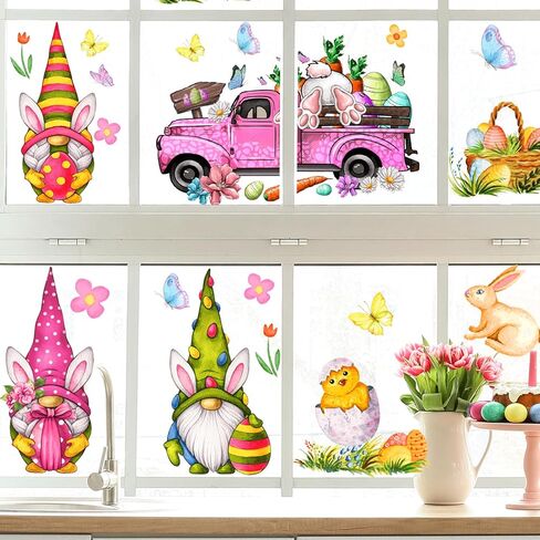 عيد الفصح جنوم نافذة يتمسك، عيد الفصح حزب الزينة الربيع التماثيل الأرنب الزهور نافذة يتمسك عيد الفصح جدار باب الفن الديكور لديكور النافذة الزجاجية in Kuwait