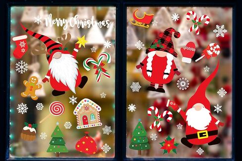 ملصقات نافذة مزدوجة الجانب لعيد الميلاد، 8 أوراق 316 قطعة من ملصقات النوافذ لعيد الميلاد المجيد لملصقات النوافذ من أجل أعياد الميلاد المجيد in Kuwait