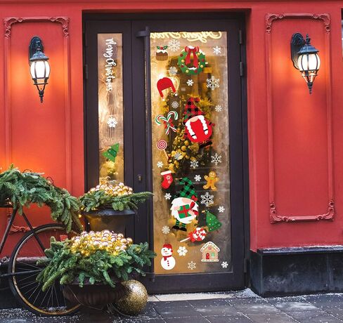 ملصقات نافذة مزدوجة الجانب لعيد الميلاد، 8 أوراق 316 قطعة من ملصقات النوافذ لعيد الميلاد المجيد لملصقات النوافذ من أجل أعياد الميلاد المجيد in Kuwait