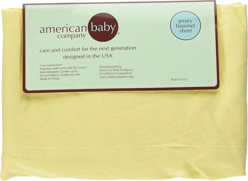 American Baby Company 15" x 33" Fitted Bassinet Sheet, 100% Natural Cotton Supreme Jersey Knit, Blue, Soft Breathable, for Boys and Girls in Saudi Arabia