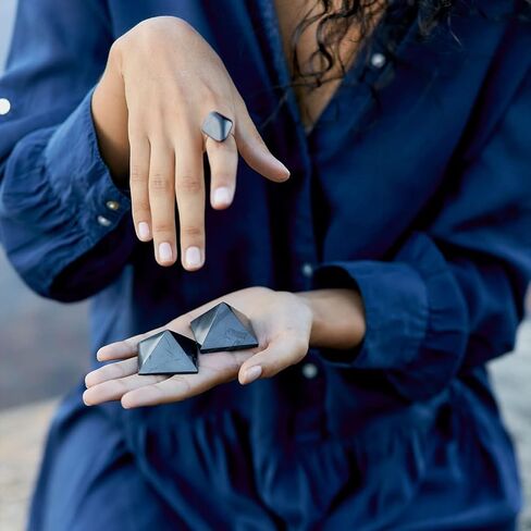Karelian Heritage Genuine Polished Shungite Energy Pyramid 30 mm, Chakra Balancing Collectibles PP01 in Kuwait