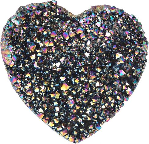 مجموعة أموجيلي من مجموعة كريستال روك كريستال مطلية بالتيتانيوم، تمثال حجري مزخرف من الكوارتز الجيود لديكور المنزل، قوس قزح in Kuwait