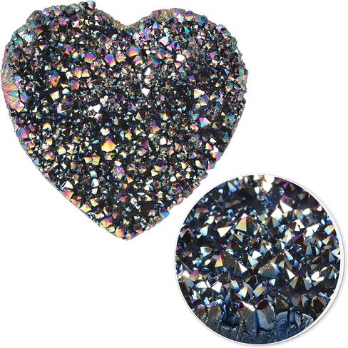 مجموعة أموجيلي من مجموعة كريستال روك كريستال مطلية بالتيتانيوم، تمثال حجري مزخرف من الكوارتز الجيود لديكور المنزل، قوس قزح in Kuwait