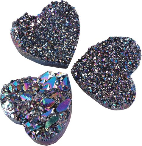 مجموعة أموجيلي من مجموعة كريستال روك كريستال مطلية بالتيتانيوم، تمثال حجري مزخرف من الكوارتز الجيود لديكور المنزل، قوس قزح in Kuwait