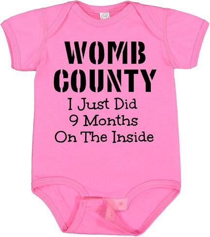 inktastic Womb County I Just Did 9 Months on The Inside Baby Bodysuit in Kuwait