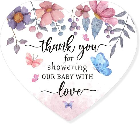 Floral Theme Party Thank You for Celebrating with Us Stickers,Baby Shower Thank You Stickers,Flower Butterfly Birthday Theme Party Supplies Labels Sticker 2.4 Inch (80 PCS) in Saudi Arabia