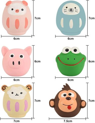 6 قطع من ألعاب اللاتكس للكلاب تصدر صوت صرير من المطاط الناعم، ألعاب مضغ تصدر صوت صرير مجموعات حيوانات مضحكة، لعبة تفاعلية للحيوانات الأليفة، لعبة جلب للكلاب الصغيرة والمتوسطة in Kuwait