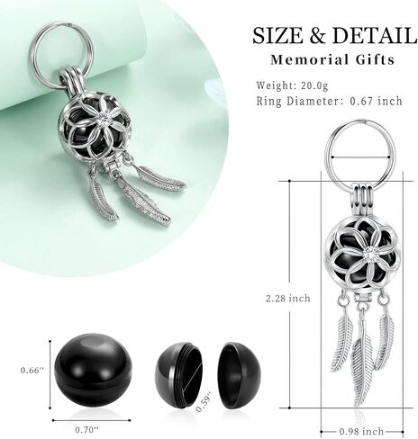 shajwo Cremation Jewelry Dream Catcher Urn Keychain for Ashes for Women Men Memorial Angel Wing Human Pet Ashes Pendant in Kuwait