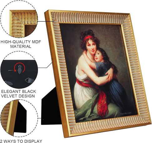 XUANLUO إطارات صور مقاس 5 × 7 بوصة إطار صورة مزخرف عتيق منقوش بواجهة زجاجية عالية الوضوح للتركيب على الحائط أو عرض الطاولة in Kuwait