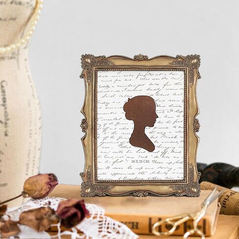 إطار صورة عتيق مقاس 8 × 10 بوصة من AELS، إطارات صور عتيقة أنيقة مع واجهة زجاجية، عرض للصور، تعليق على الحائط على سطح الطاولة، أفكار للهدايا، ذهبي قديم in Kuwait