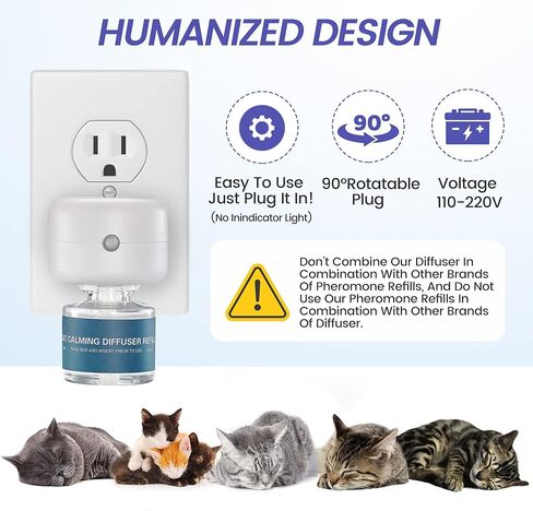 مجموعة موزع الفرمون المهدئ للقطط من أمرينس: 1 موزع و2 عبوات للاستخدام لمدة 60 يومًا، للمساعدة في تقليل التبول والمنطقة الجديدة والعدوان والقتال مع الكلاب والسلوكيات الأخرى in Kuwait