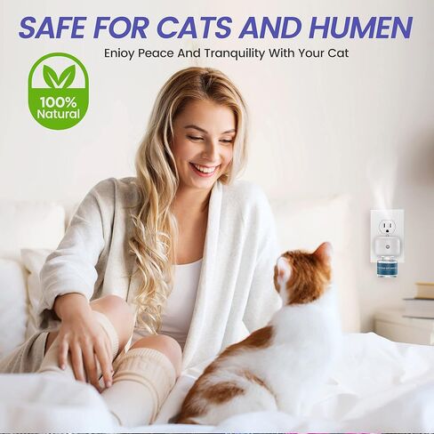 مجموعة موزع الفرمون المهدئ للقطط من أمرينس: 1 موزع و2 عبوات للاستخدام لمدة 60 يومًا، للمساعدة في تقليل التبول والمنطقة الجديدة والعدوان والقتال مع الكلاب والسلوكيات الأخرى in Kuwait