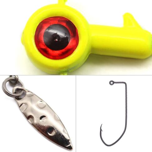 XFISHMAN Crappie-Jigs-Heads-Kit 1/8 1/16 1/32oz 50 Pack Panfish Fishing Jigs Lead Head Jig Hook Lure in Saudi Arabia