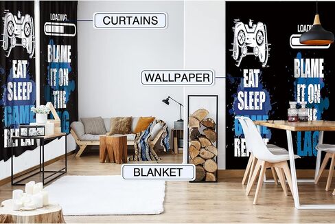 MESHELLY الأولاد ألعاب الستائر 42W × 63H بوصة قضيب جيب الألعاب ديكور للمراهقين غرفة نوم لعبة فيديو تحكم غمبد يقتبس الرجال الأطفال بارد الفن المطبوعة غرفة المعيشة غرفة اللعب نافذة الستائر 2 لوحات مجموعة in Kuwait