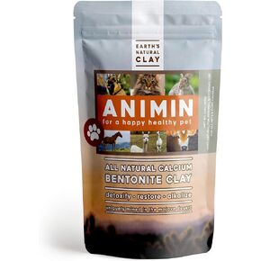 Earth's Living Animin Calcium Bentonite Clay for Pets | 13 oz | Alkalizing Detox Powder Relieves Arthritis, Diarrhea etc | Cleanses Toxins, Parasites, Bacteria | Supports Digestive and Immune System in Saudi Arabia