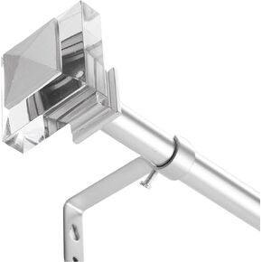 BINO Window Curtain Rod - 42" to 120", Silver - Drapery Curtain Rods for Windows Drapery Rods Adjustable Curtain Rod Modern Curtain Rod Window Rods for Curtains Decorative Curtain Rods in Kuwait