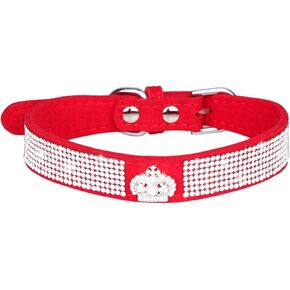 Cute Dog Collar with Bling Rhinestone, Fancy Crystal Diamond Glitter Pretty Jewel Soft Cat Collars for Small Medium Large Breed Dogs Girl Female Pet Puppy Kitten Terrier (S, Pink2)