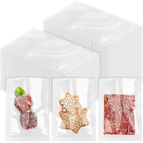 DLOnline 200 Pack 2.7x3.9 Inch Clear Textured Vacuum Sealer Bags with Tear Notch, One-Side Textured and One-Side Clear, Food-Grade Storage Pouches for Snacks, Candy, Grains, Meats and More in Kuwait