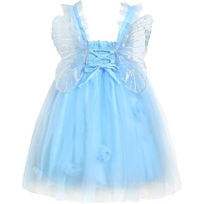 YETANLID Baby Girls Tulle Tutu Dress Butterfly Summer Sleeveless Dress Size 6M-6T