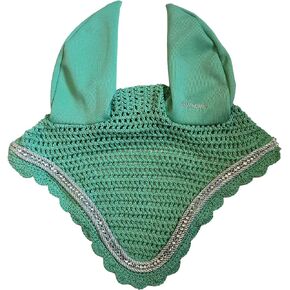 TGW RIDING Horse Ear Bonnet/Net/Hat/Horse Hood/Mask Horse Veil Horse Ear Bonnet (Full, Apple Green)