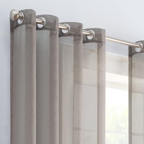 ECLIPSE Ines Printed Ombre Textured Light Filtering Grommet Window Curtains for Bedroom (2 Panels), 52 in x 84 in, Charcoal in Saudi Arabia
