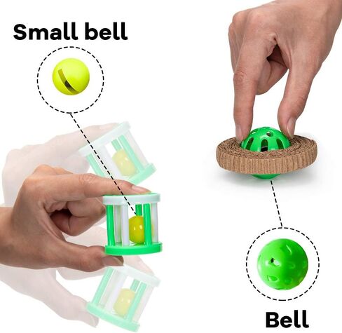 AWOOF Cat Christmas Toys, Christmas Stocking Cat Toy Gift Set 12Pcs Cat Toys Set for Kitten with Pet Cat Christmas Bandana in Kuwait