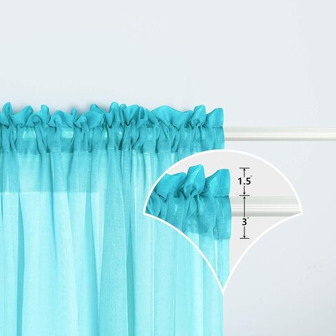 Pink and Green Curtains for Mermaid Bedroom Decor Set of 1 Sheer Panel Rod Pocket Gradient Ombre Mermaid Curtains for Girls Room Little Kids Princess Decorations 52 x 63 Inch Length in Kuwait