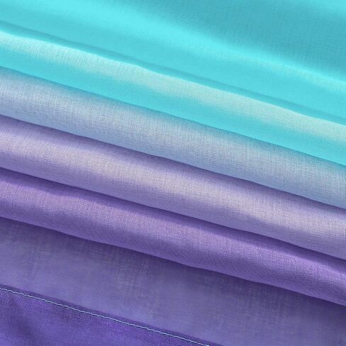 Pink and Green Curtains for Mermaid Bedroom Decor Set of 1 Sheer Panel Rod Pocket Gradient Ombre Mermaid Curtains for Girls Room Little Kids Princess Decorations 52 x 63 Inch Length in Kuwait