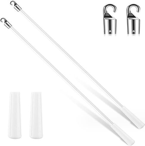 عبوة من 2 قضيب سحب للستائر مقاس 17 انش من مادة الالياف الزجاجية مع خطاف لفتح وخلف لسهولة الفتح والخلف in Kuwait